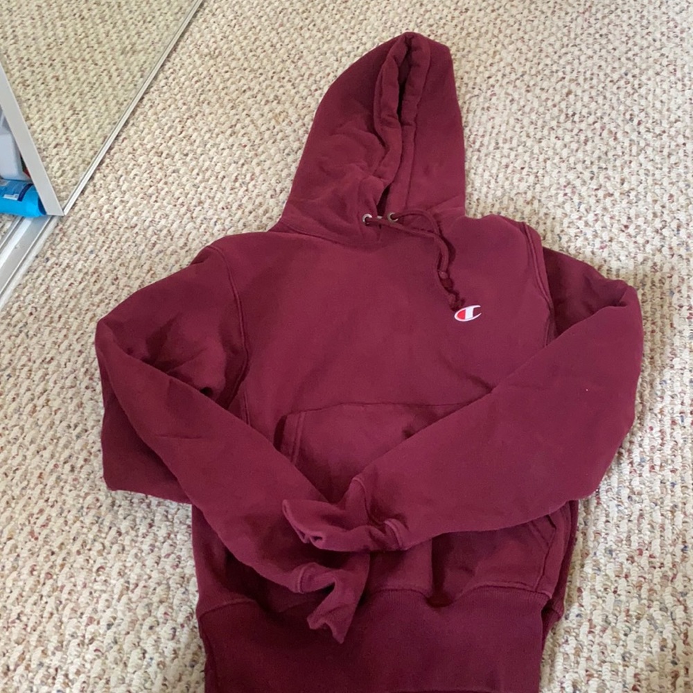 champion burgundy hoodie
